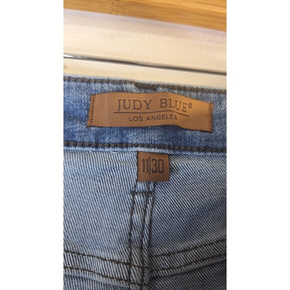 JUDY BLUE Braid Side Detail Wide Leg Crop Denim Jeans Sz 11/30 Casual Western - Picture 5 of 12